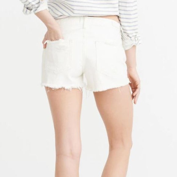 Abercrombie Womens Harper Low Rise Short, White, 0 - Picture 2 of 8